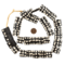 The Bead Chest Batik Bone Beads - Full Strand of Fair Trade African Beads (Rectangle, Polka Dot Design)